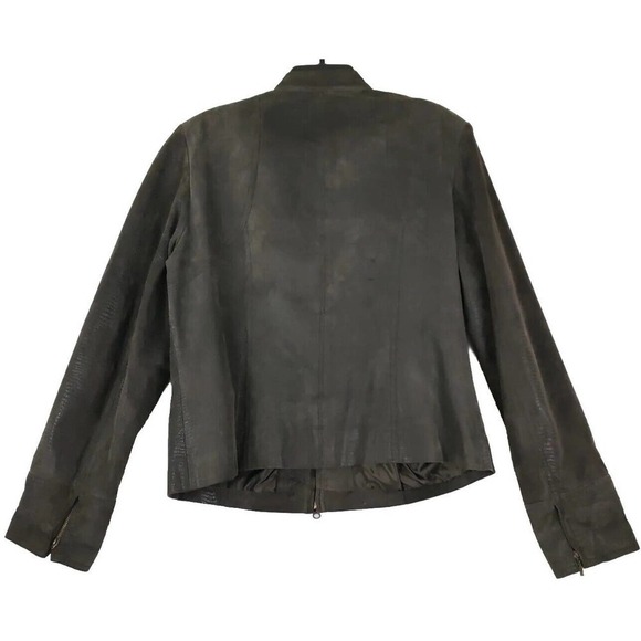 Alfani ~Woman Size XL~ Brown 100% Leather Full Zip Lined Pockets Ladies Jacket. - Picture 11 of 12